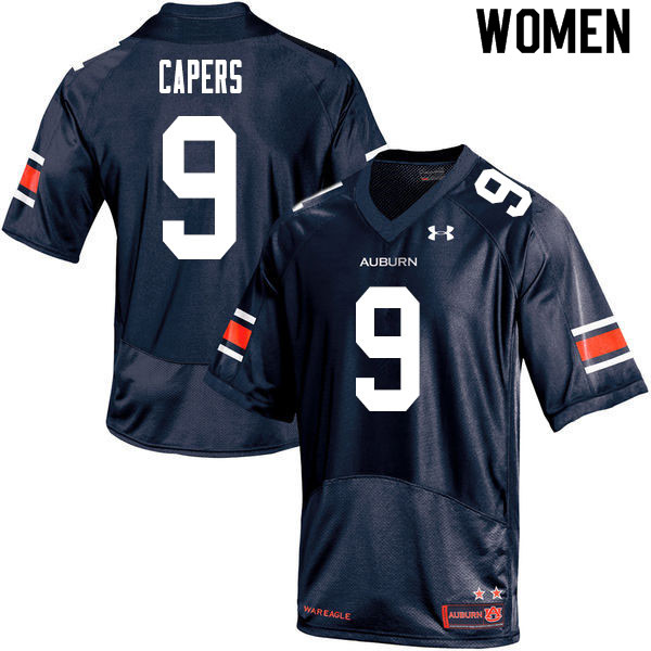 Women #9 Ze'Vian Capers Auburn Tigers College Football Jerseys Sale-Navy
